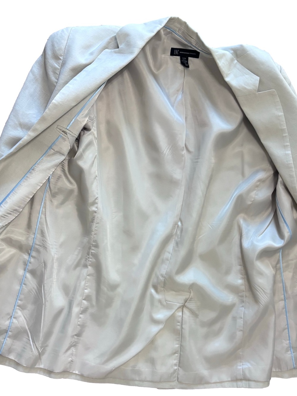 Linen Blend Sport Coat Blazer Tan 44R - Picture 5 of 5